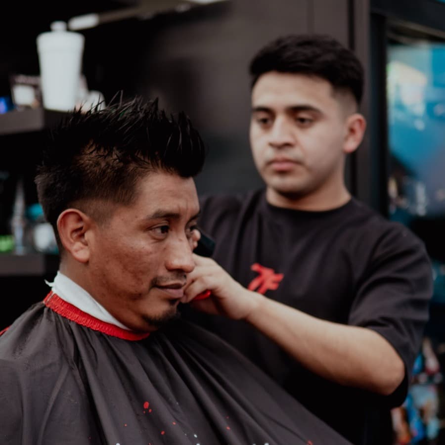 Beard shaped and edged with a straight razor